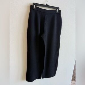 St. John Black Knit Wide-Leg Trousers, size 4
